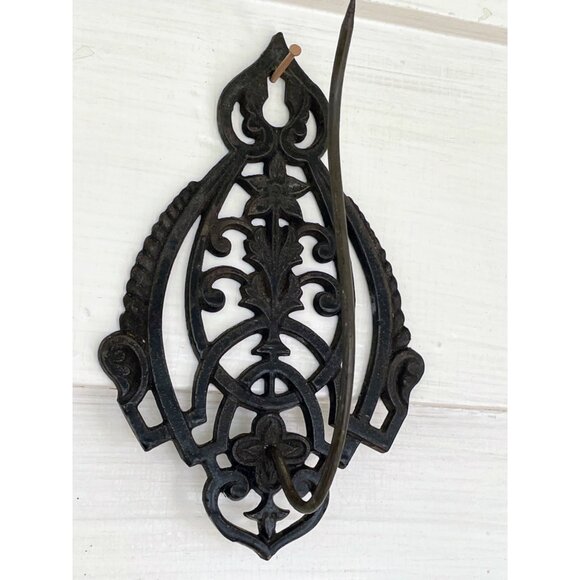 Antique Cast Iron Eastlake Style Bill/Receipt/paper Spike Wall Hanging Floral - Picture 9 of 10